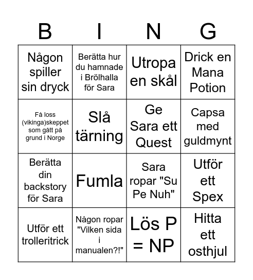 Wall- Bingo Card