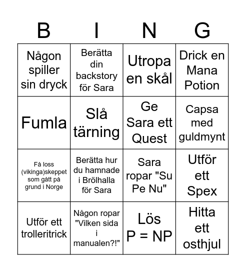 Wall- Bingo Card