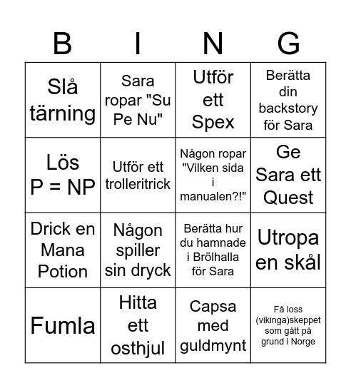 Wall- Bingo Card