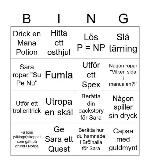 Wall- Bingo Card