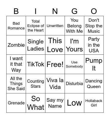 Field Day Bingo Card