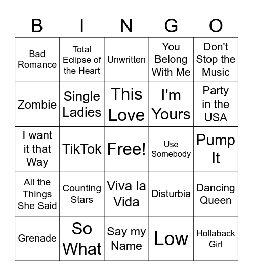 Field Day Bingo Card