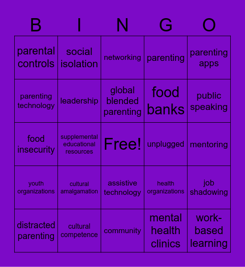 RWP Unit 8 Bingo Card Bingo Card