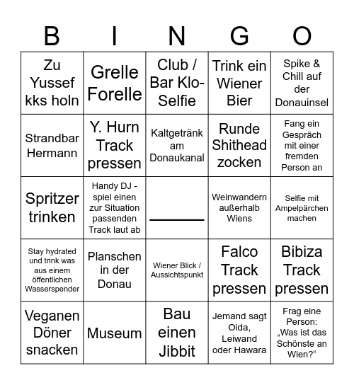 Wien Vienna Bingooo Bingo Card