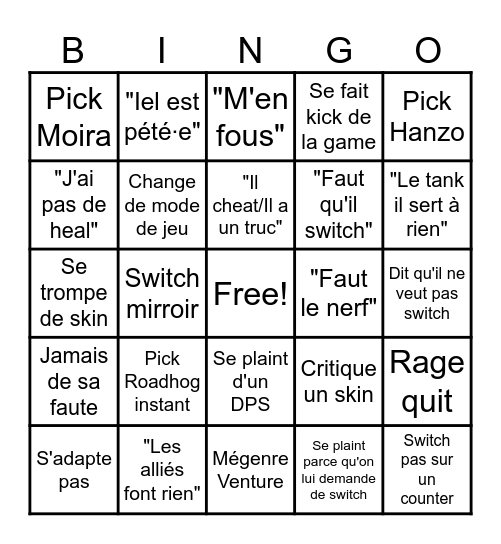 Bingo Overwatch Bingo Card
