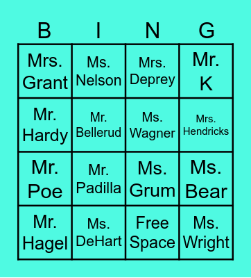End Of The School Year Bingo Card