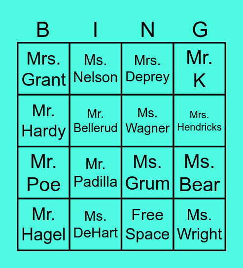 End Of The School Year Bingo Card