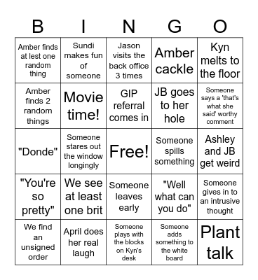Office Bingo Card