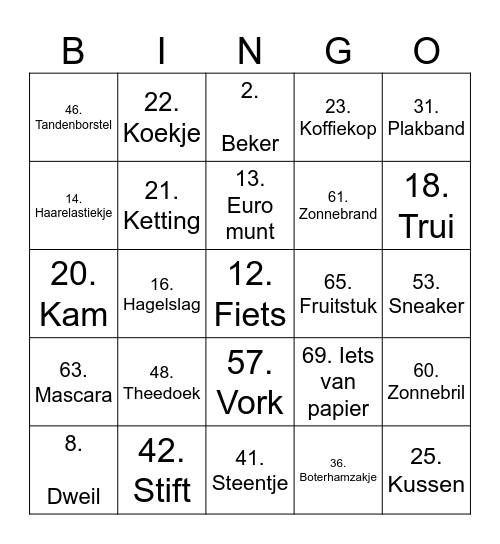 Levend Bingo Card