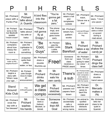 Room 18 End of the Year Bingo! Bingo Card