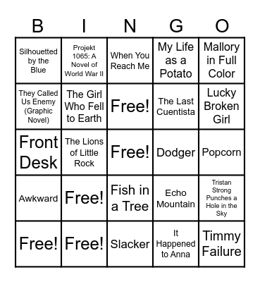 Reading Olympics 2025-2026 Bingo Card