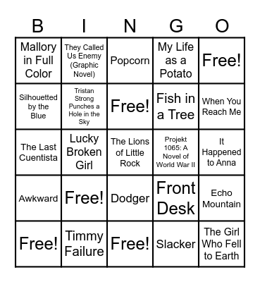 Reading Olympics 2025-2026 Bingo Card