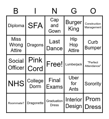 NHS 2025 Bingo Card