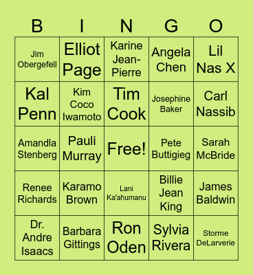 Pride BINGO! Bingo Card