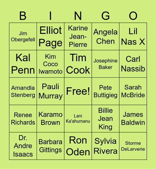 Pride BINGO! Bingo Card