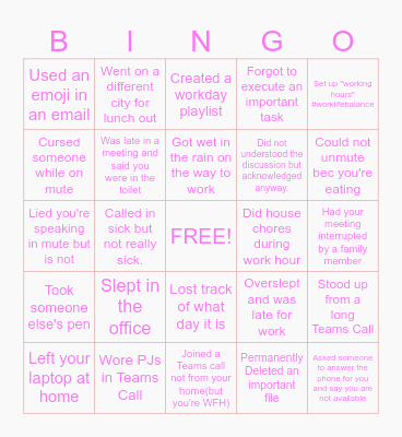 OFFICE Bingo Card