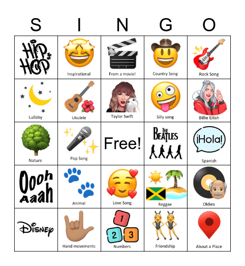 Singo Bingo Card