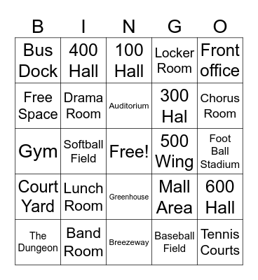 2010 Class Reunion Bing0 Bingo Card