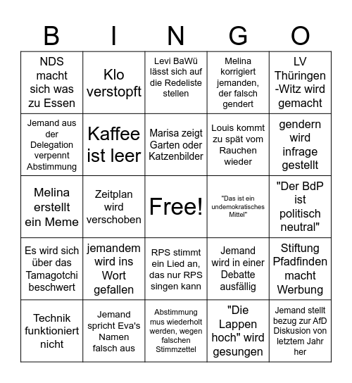 BV Bingo Card