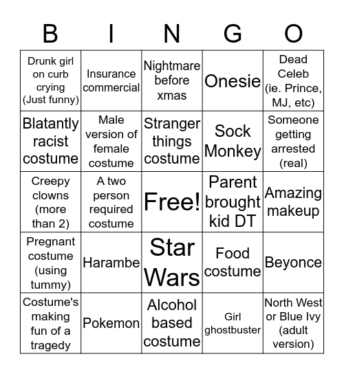 Halloween Bingo Version 2 Bingo Card