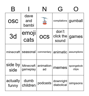 YT Shorts Bingo Card