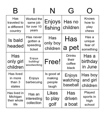 Find Someone Who... Bingo Card
