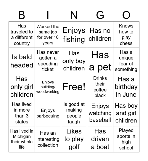 Find Someone Who... Bingo Card