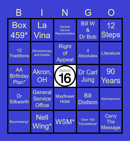 90th AA Founders Day Celebration Bingo Card