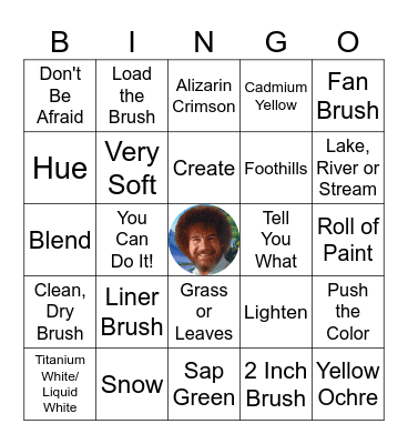 Bob Ross Bingo Card