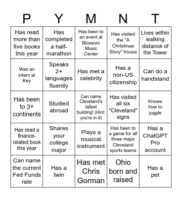 Icebreaker Bingo! Bingo Card