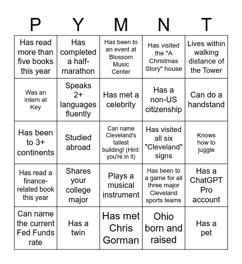 Icebreaker Bingo! Bingo Card