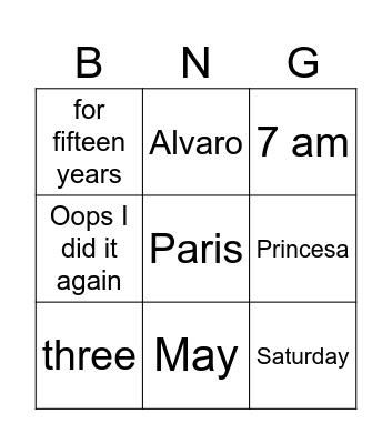 GETTING ACQUAINTED PAOLA Bingo Card