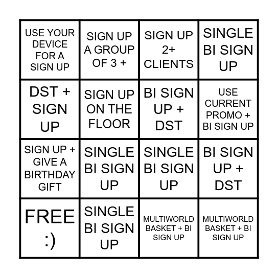 BEAUTY INSIDER BLITZ Bingo Card