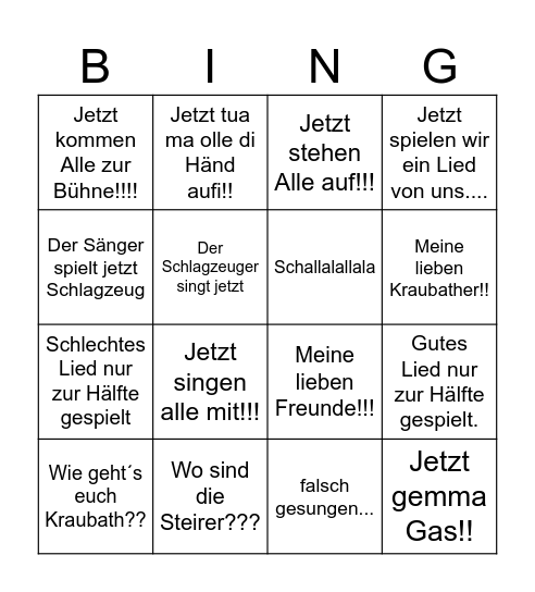 Südsteirer Bingo Card