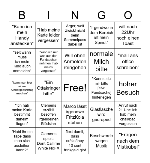 Boulderbar Bullshit Bingo Card