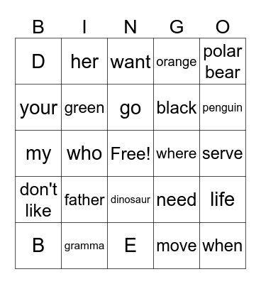 ASL Bingo Card