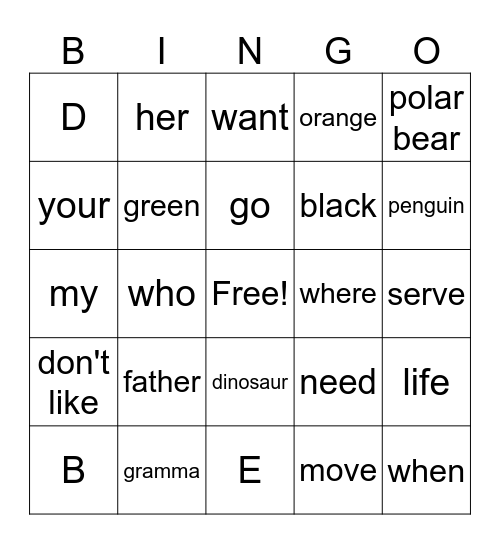 ASL Bingo Card