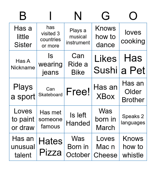 LWX Bingo Card