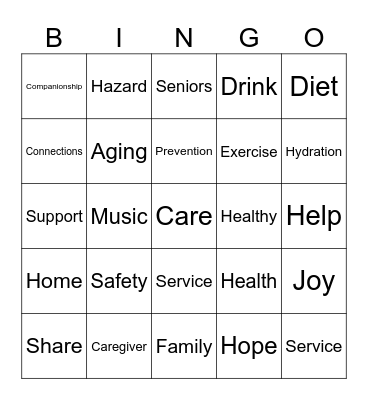 INFINITE CARE CONNECTIONS Bingo Card