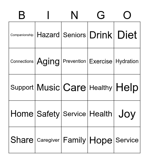 INFINITE CARE CONNECTIONS Bingo Card