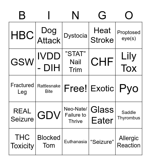 STAT Bell BINGO Card