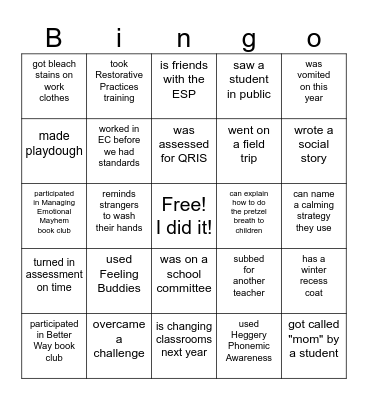 Find someone who... Bingo Card