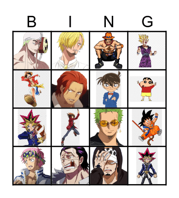 Anime Bingo Card