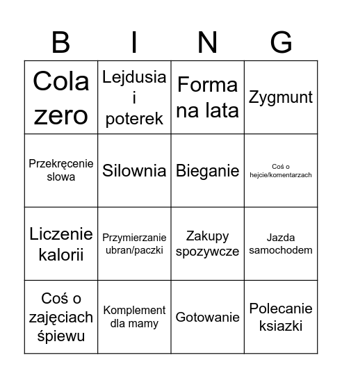 Makowkowe bingo Card