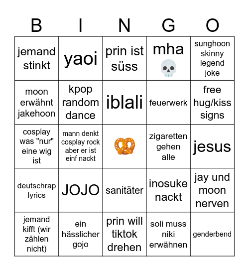 JDAY BINGO Card