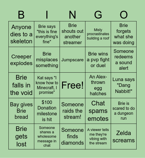 Guild Rush 2025 Bingo! Bingo Card