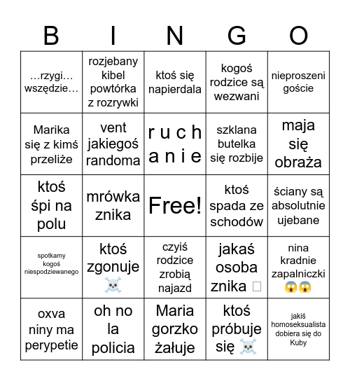 BIBA U MARII Bingo Card