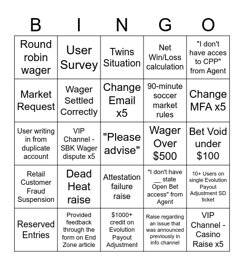 CS Ops Bingo Card