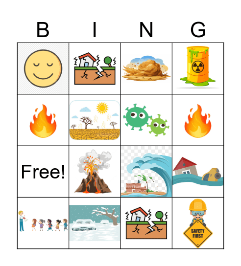 Natural Disasters Bingo Card