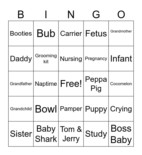 BABY BINGO Card